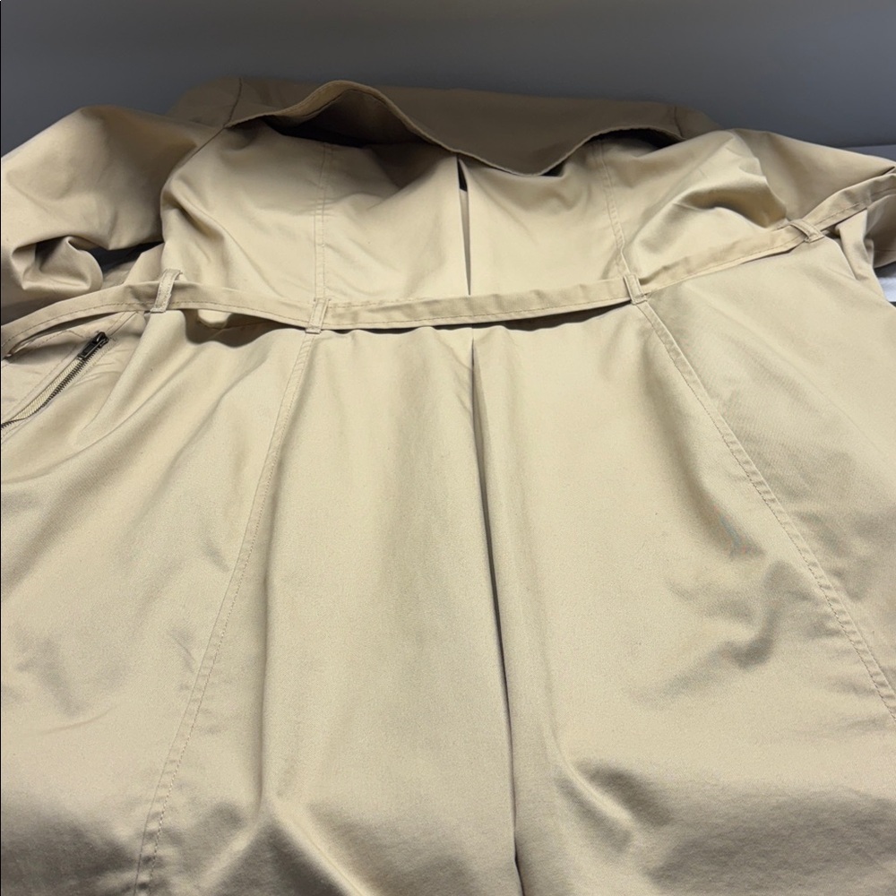H and M Double Breasted Raglan Trench Coat Jacket Size 14 Colour Tan - Picture 7 of 15